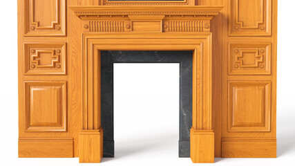 Classic fireplace made of wood