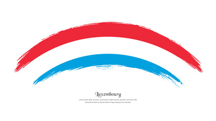 Flag of Luxembourg in grunge style stain brush with waving effect on isolated white background