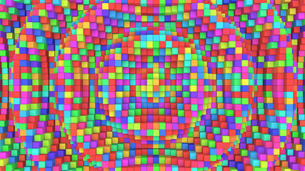 Abstract 3D illustration of the colorful cubic surface as background