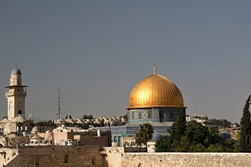 Fototapeta na wymiar Jerusalem Old Town, Dome of the Rock at Temple Mount. Israel.