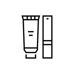 Tone foundation icon. Professional facial make up vector illustration. Editable stroke.