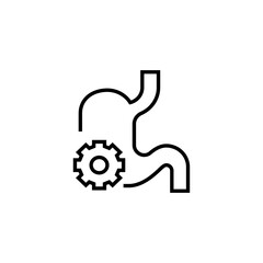 Work gastric tract icon. Stomach organ vector illustration. Isolated contour of orthopedic material on white background. Editable stroke.
