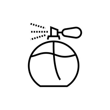 black perfume bottle spraying fragrance clip art preview