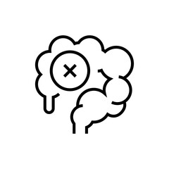 Indigestion icon. intestines unhealthy vector illustration. Editable stroke.