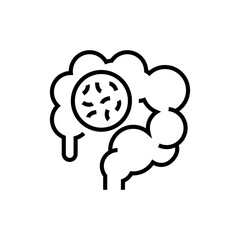 Giardiasis icon. Stomach disease vector illustration.Editable stroke.