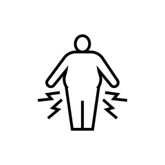 Obesity icon. Healthy problem vector illustration. Editable stroke.