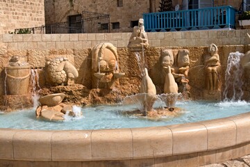 Water fountain in the ancient city of Jaffa. Israel.