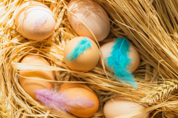 Holy Week Concept- Rustic and Cheerful Decor with Eggs