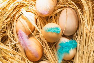 Holy Week Concept- Rustic and Cheerful Decor with Eggs