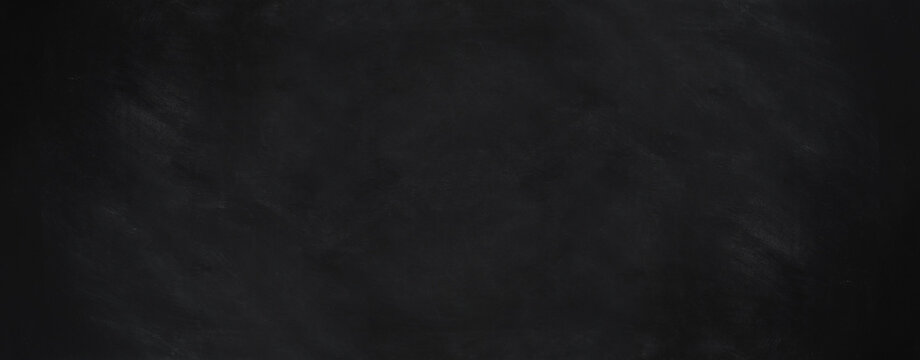 Blackboard Background With Chalk Smudge Texture In Wide Web Banner Format