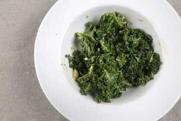kale salad dish as  diet food