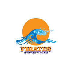 wave illustration design vector. wave design logo vector