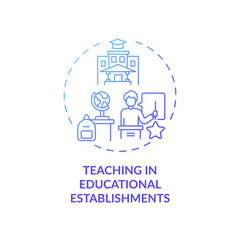 Teaching in educational establishments concept icon. Exception to copyright idea thin line illustration. Using copyright work for learning. Fair material use. Vector isolated outline RGB color drawing