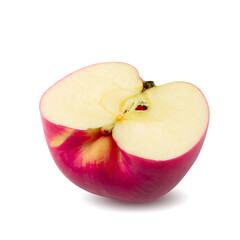 red apple slice isolated on a white background, clipping path.