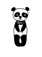 panda with a flower
