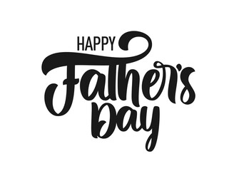 Vector Calligraphic brush type lettering composition of Happy Father's Day. Greeting card