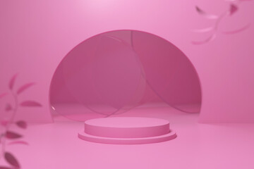 Abstract minimal scene, pastel color design for cosmetic or product display podium 3d render.
