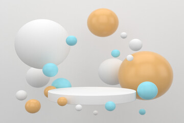 Abstract minimal scene, pastel color design for cosmetic or product display podium 3d render.
