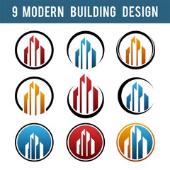 Modern Building logo design template vector