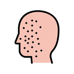 acne disease color icon vector. acne disease sign. isolated symbol illustration