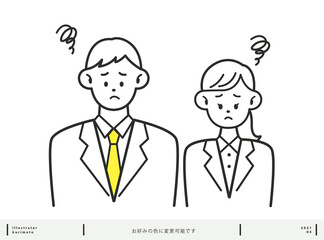 困る 男性と女性 セット