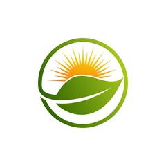 Logo of green leaf ecology nature element vector