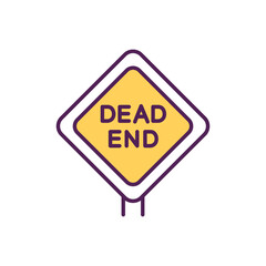 Dead-end job RGB color icon. Career transition cause. No development and impossibility to growth. Stop in job improvement. Need develop relevant skills to any employer. Isolated vector illustration