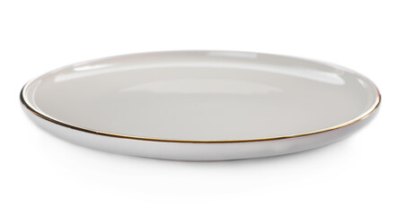Clean empty ceramic plate isolated on white