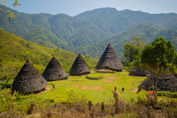 Fototapeta na wymiar Waerebo Village at Flores Indonesia
