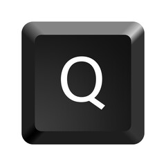 Black computer keyboard key Letter Q. Button icon vector illustration. 