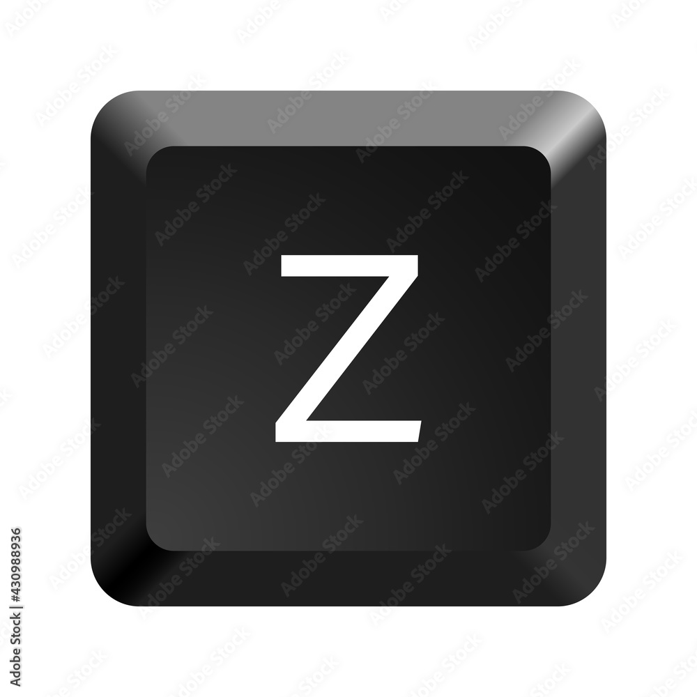 Fototapete Black computer keyboard key Letter Z. Button icon vector illustration. 