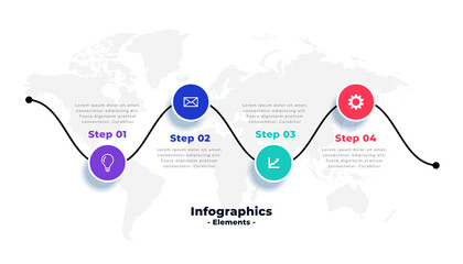 Obraz premium timeline infograph with four steps