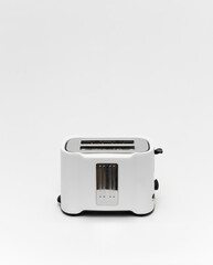 beautiful modern toaster on a white background. appliances for the kitchen. stylish toaster. multifunctional toaster.