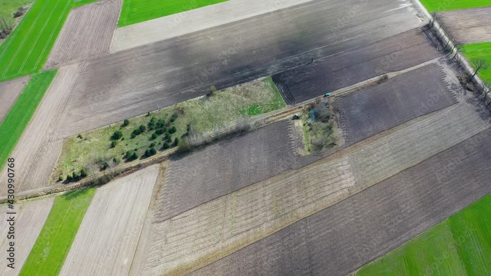 Poster Spring fields in Wegrow County in Masovian Voivodeship of Poland