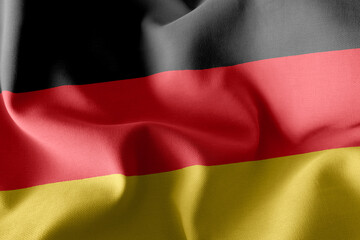 Naklejka premium 3D rendering illustration closeup flag of Germany. Waving on the