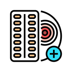 oral medication for control inflammation color icon vector. oral medication for control inflammation sign. isolated symbol illustration