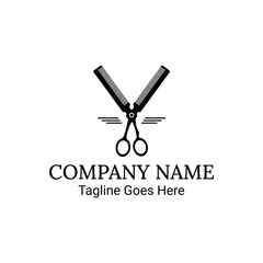 business logo design with scissors symbol