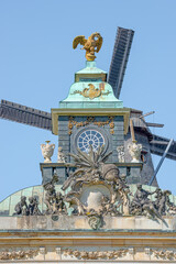 Obraz premium Old authentic Renaissance and Rococo epochs architecture in historical downtown of Potsdam, Germany