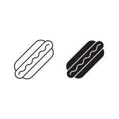 hot dog simple web icon in vector