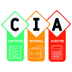 CIA - Certified Internal Auditor acronym. business concept background.  vector illustration concept with keywords and icons. lettering illustration with icons for web banner, flyer, landing pag