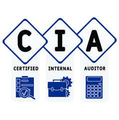 CIA - Certified Internal Auditor acronym. business concept background.  vector illustration concept with keywords and icons. lettering illustration with icons for web banner, flyer, landing pag