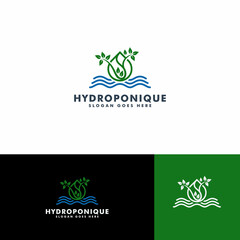 hydroponic logo design template vector illustration