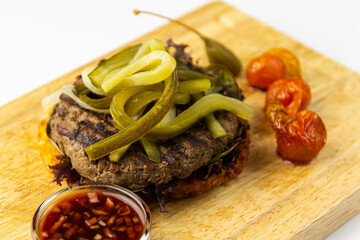 Grilled burger minced meat cutlets