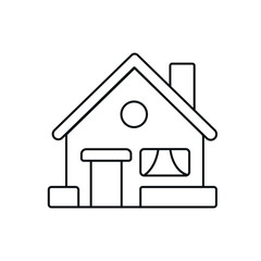 House linear icon. Real estate. Thin line customizable illustration. Contour symbol. Vector isolated outline drawing. Editable stroke