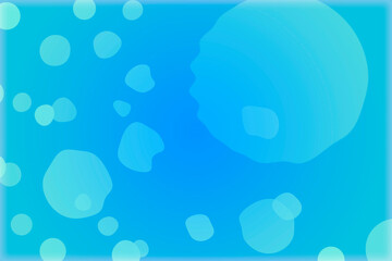 Blue particles on a blue background, bacteria, coronavirus, viruses in water.