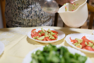 Ready iftar food on table at home.