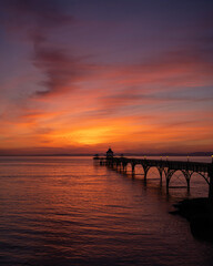 Fototapeta na wymiar Clevedon Pier at Sunset