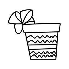 Gift box decorated with a bow edge