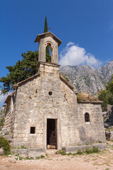 Fototapeta na wymiar Abandoned historic church of St. George near the town of Kotor. Montenegro 