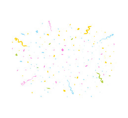 Confetti burst isolated on white. Party festive decoration. Vector illustration